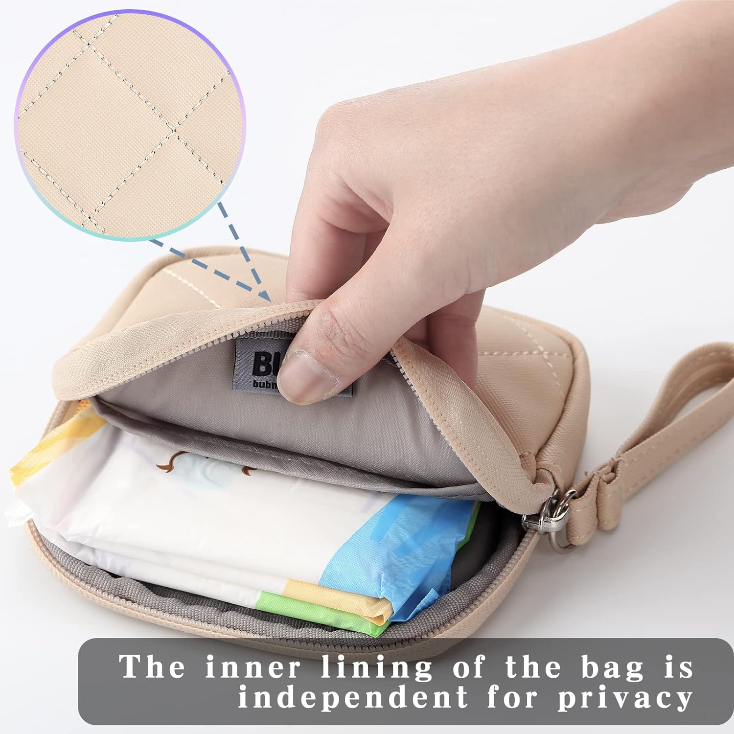 2 Pcs Sanitary Napkin Storage Bag Menstrual Period Bag for Teen Girls Menstrual Pad Pouch Nursing Pad Holder Portable Feminine Menstruation First Period Pouch for Women Ladies, 5.2 x 5.2" (Beige) : Health & Household