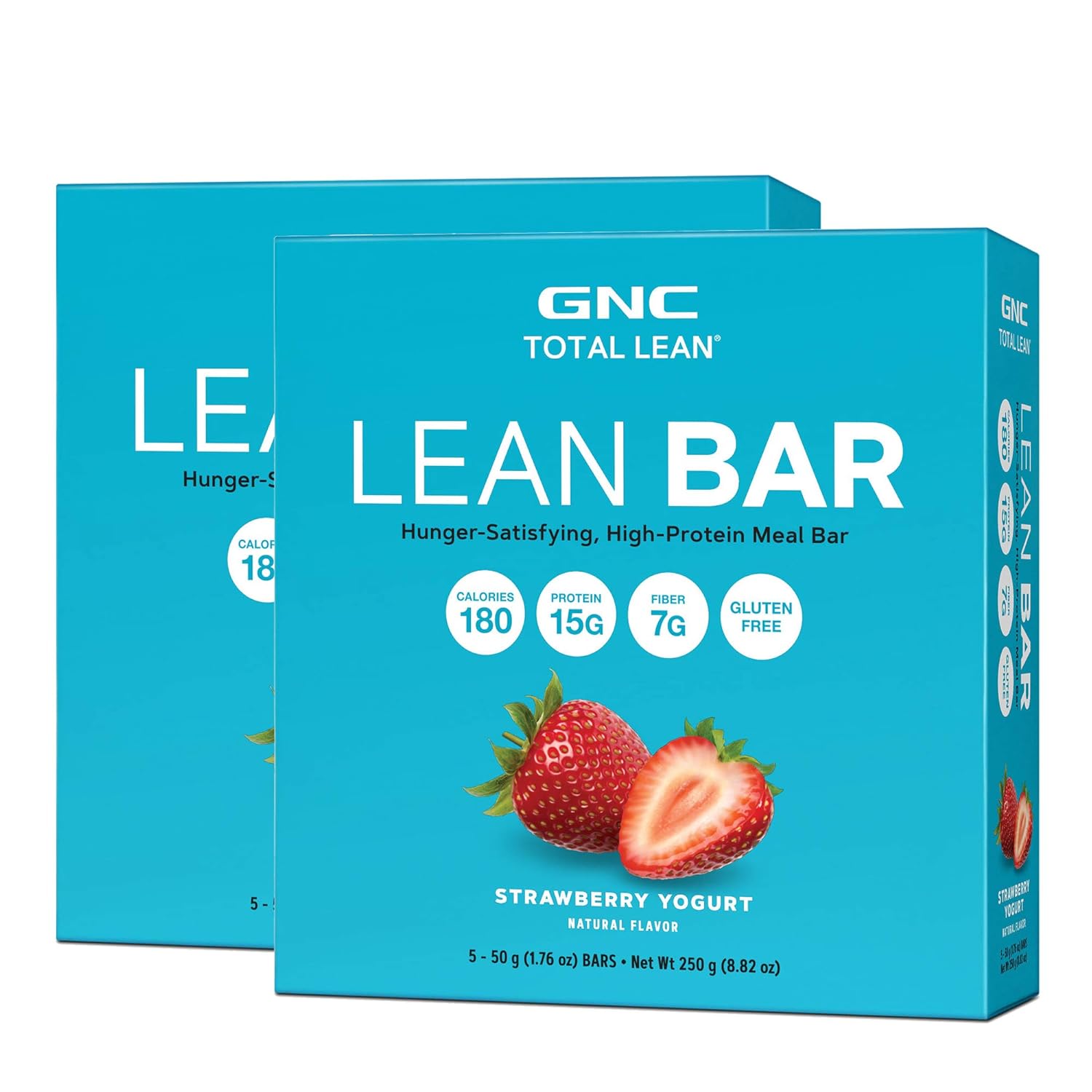 GNC Total Lean Bar |Hunger-Satisfying, High-Protein Meal Bar| Twin Pack | Strawberry Yogurt | 5 Bars per Box : Health & Household