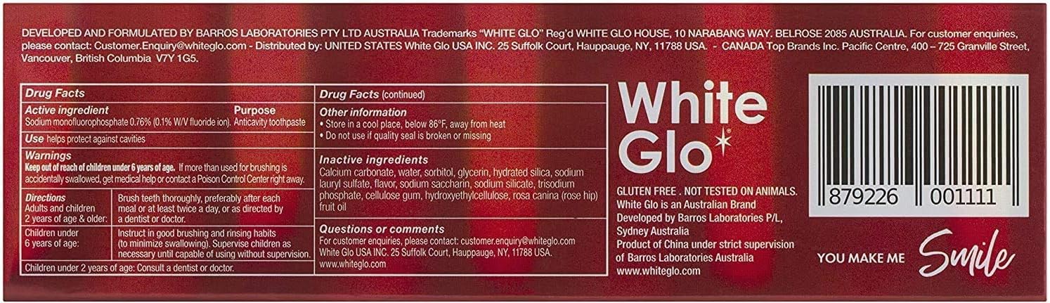 White Glo Extra Strength Whitening Toothpaste Professional Choice (100Ml) - Pack Of 6