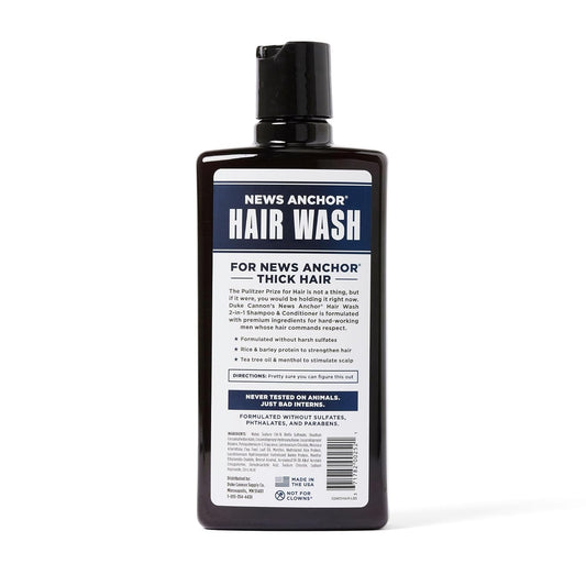 Duke Cannon Supply Co. NEWS ANCHOR® 2-IN-1 HAIR WASH 14oz MIDNIGHT SWIM : Beauty & Personal Care