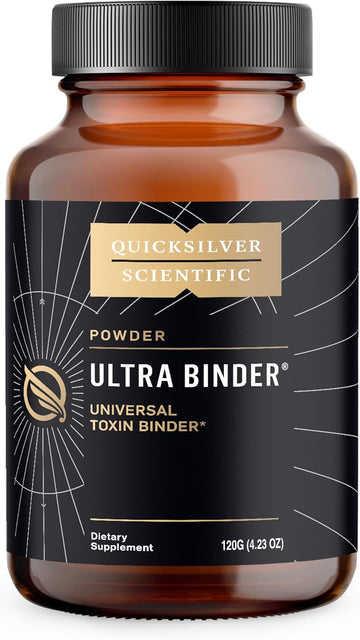 Quicksilver Scientific Ultra Binder Powder - Multi Toxin Binder With Bentonite Clay Powder, Zeolite Detox & Charcoal - Supplement For Gut Support & The Body'S Toxin Removal Process (120G)