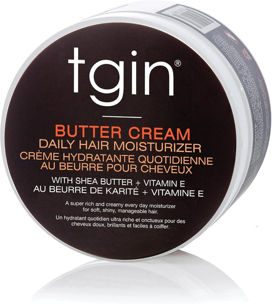Tgin Butter Cream Daily Hair Moisturiser, With Shea Butter And Vitamin E, For All Curl Types, Hydrates, Reduce Frizz 240 G (Pack Of 1)