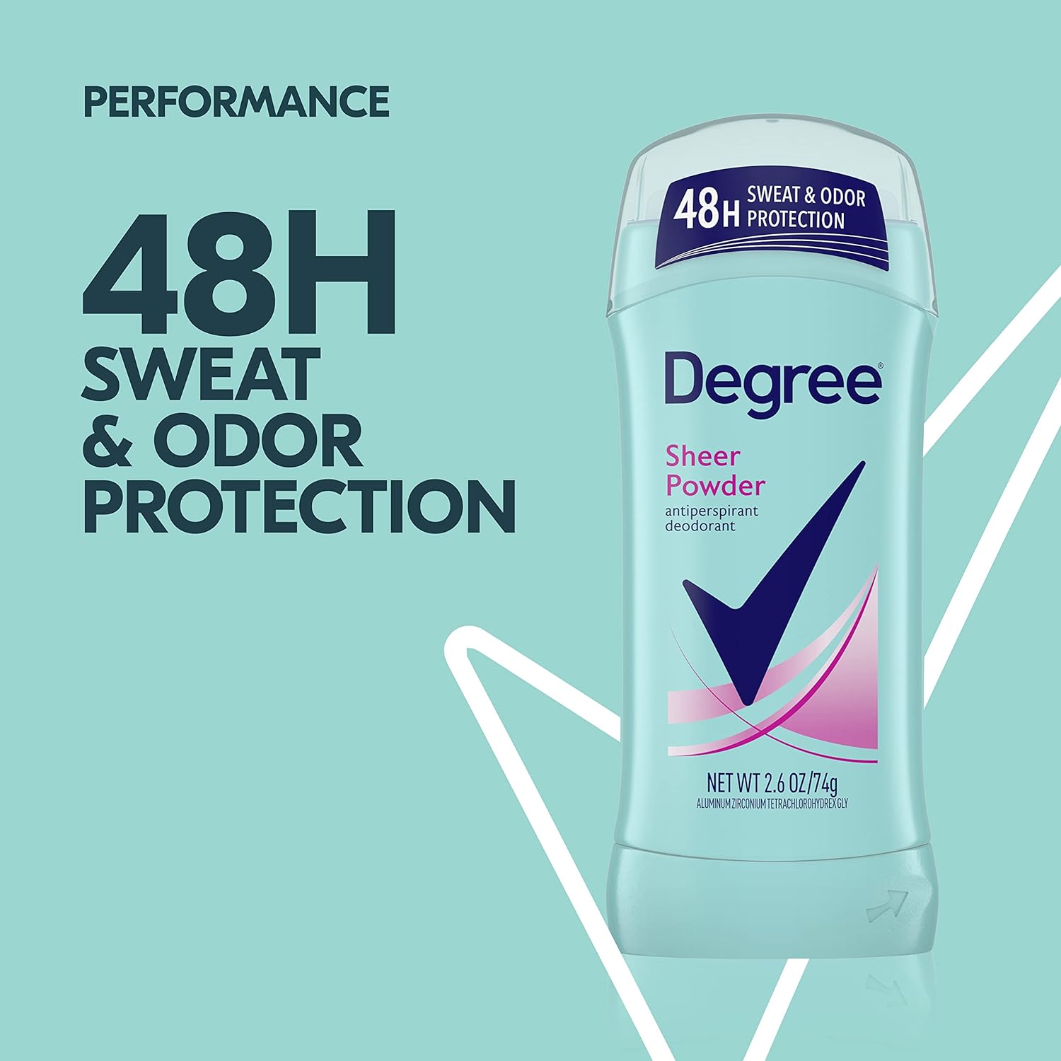 Degree Original Antiperspirant Deodorant 48-Hour Sweat & Odor Protection Sheer Powder Antiperspirant for Women 2.6 Oz (Pack of 6) : Deoderant Womens : Beauty & Personal Care