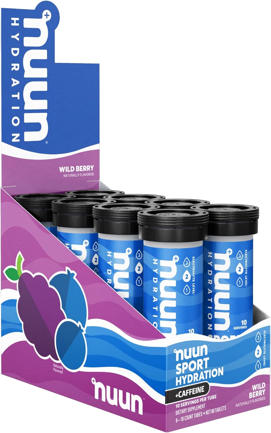 Nuun Sport + Caffeine Electrolyte Tablets for Proactive Hydration, Wil