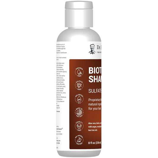 Dr. Berg Biotin Shampoo For Women & Men - Infused With Argan Oil, Biotin, & Revitalizing Botanicals - 8 Fl Oz