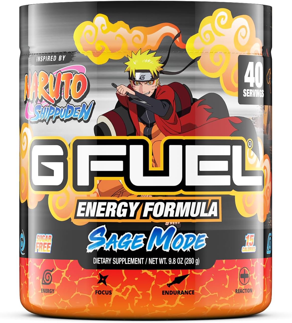 G Fuel Sage Mode Energy Powder, Sugar Free, Clean Caffeine Focus Supplement, Water Mix, Pomelo Fruit + Peaches Flavor, Focus Amino, Vitamin + Antioxidants Blend - 9.8 Oz (40 Servings)