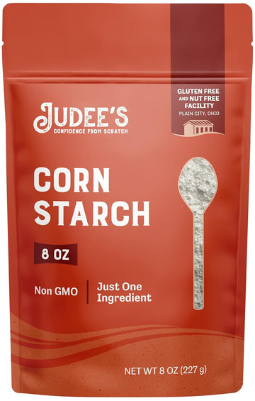 Judee’s Corn Starch 8 oz - 100% Non-GMO and Just One Ingredient - Gluten-Free and Nut-Free - Great Thickener for Sauces, Soups, and Gravies - Lighten Gluten Free Cake or Bread Texture