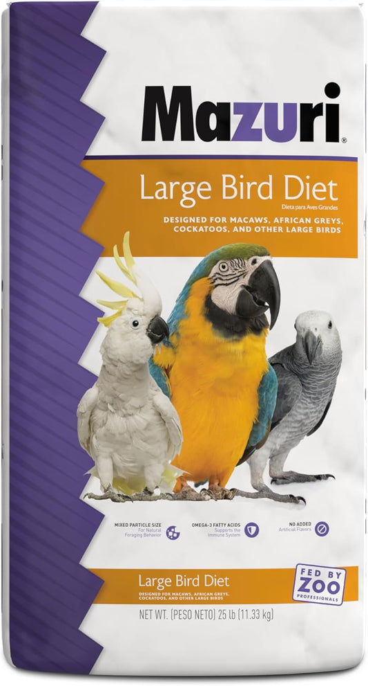 Mazuri | Nutritionally Complete Large Bird Food | 25 Pound (25 Lb.) Bag