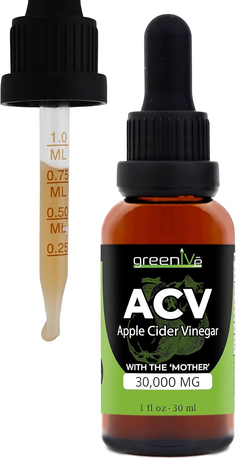 Greenive Acv Drops Apple Cider Vinegar With The Mother, Pure Acv