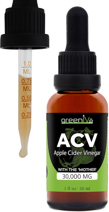 Greenive Acv Drops Apple Cider Vinegar With The Mother, Pure Acv