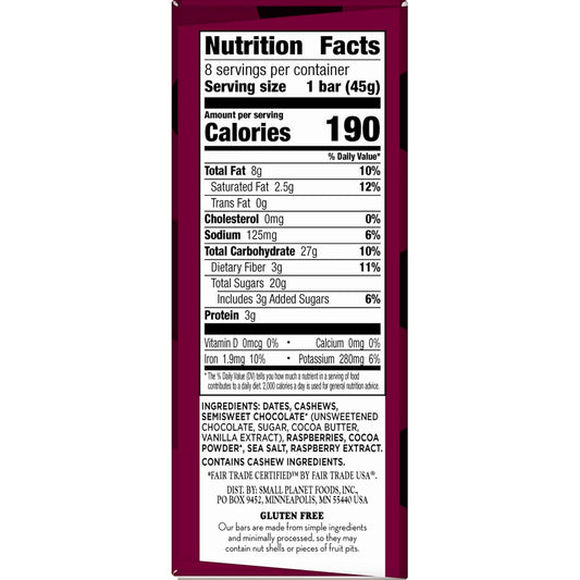 Larabar Chocolate Raspberry Truffle, Fruit And Nut Bars, Gluten Free And Vegan, 9.6 Oz, 6 Ct