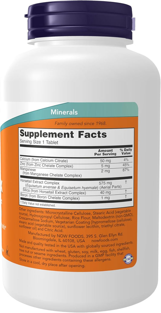 Now Foods Supplements, Silica Complex With Horsetail Extract, Supports Hair, Skin And Nail Health*, Structural Support*, 180 Tablets