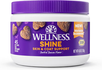 Wellness Barkin' Bacon Flavored Soft Chew Skin & Coat Supplements For Dogs, 45 Count