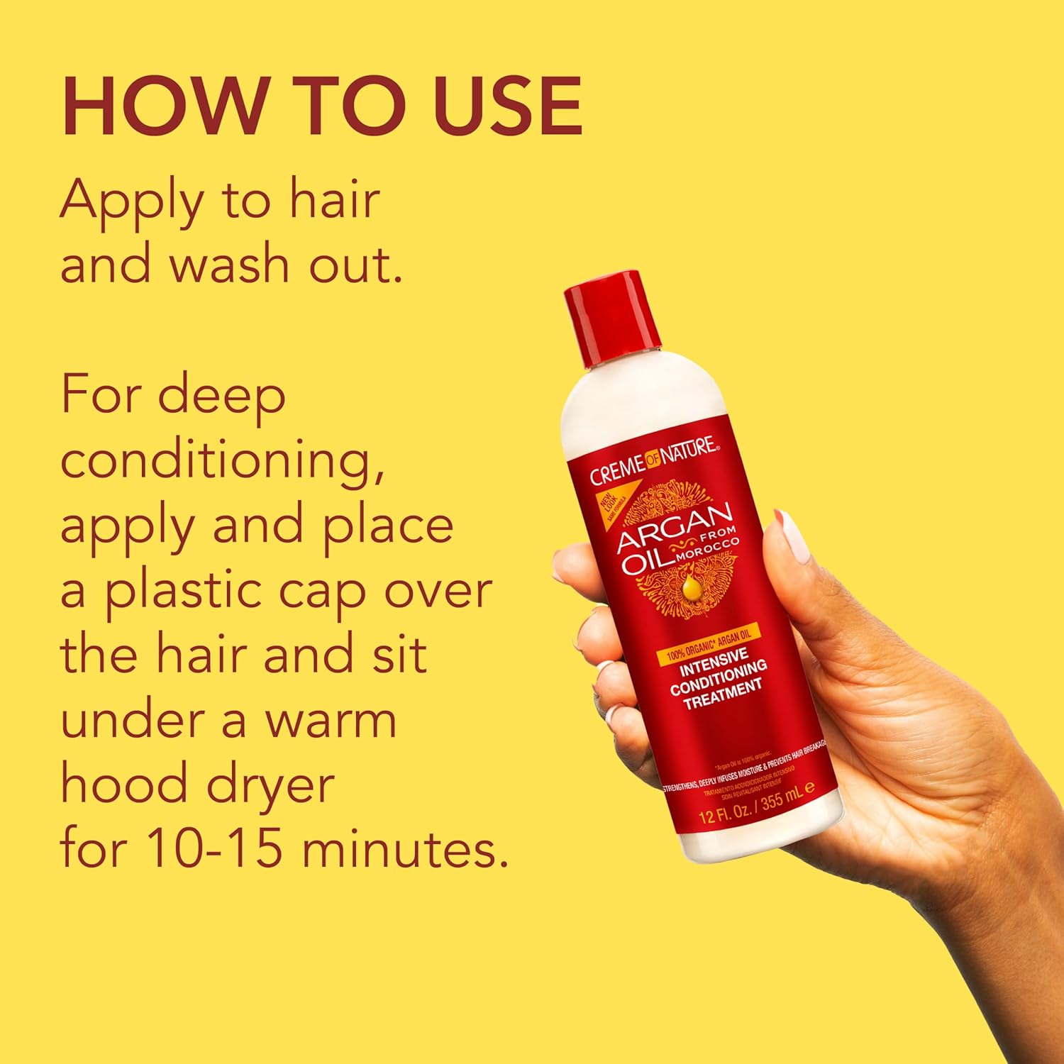 Creme Of Nature, Argan Oil For Hair, Intensive Conditioning Treatment, Argan Oil Of Morocco, Moisturizing Hair Care, 12 Fl Oz : Beauty & Personal Care