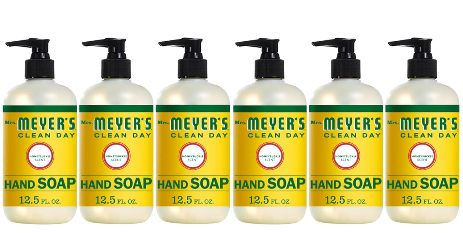 Mrs. Meyer'S Clean Day Hand Soap, Made With Essential Oils, Biodegradable Formula, Honeysuckle, 12.5 Fl. Oz - Pack Of 6