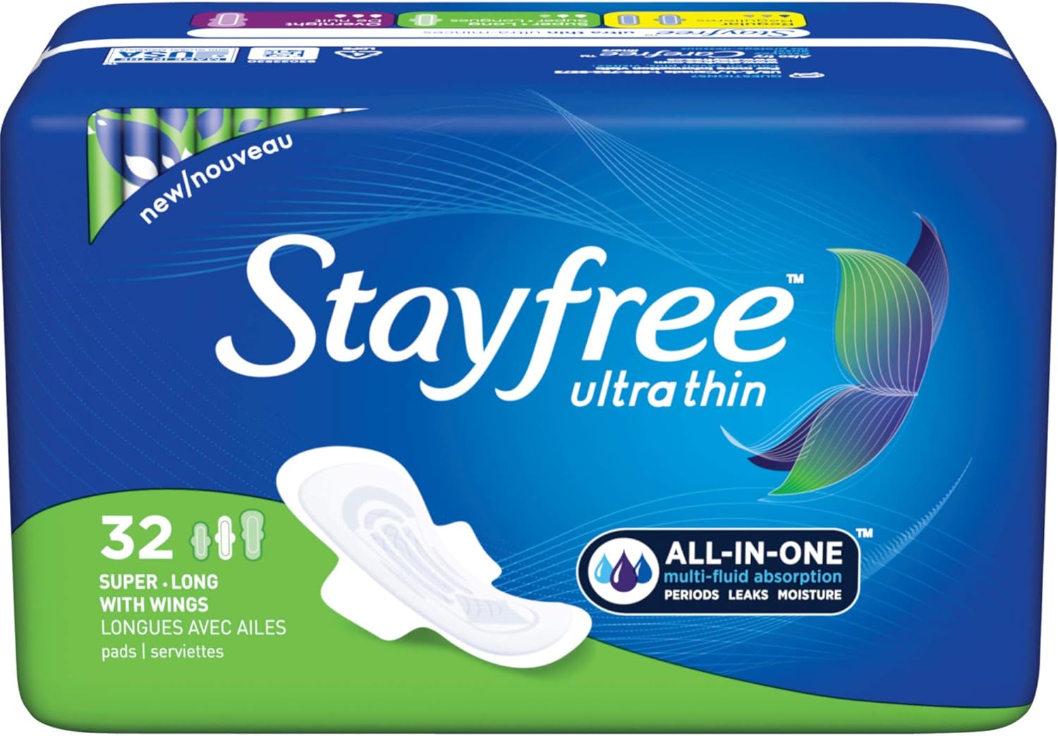 Stayfree Ultra Thin 32 Count Super-Long With Wings (2 Pack) : Health & Household