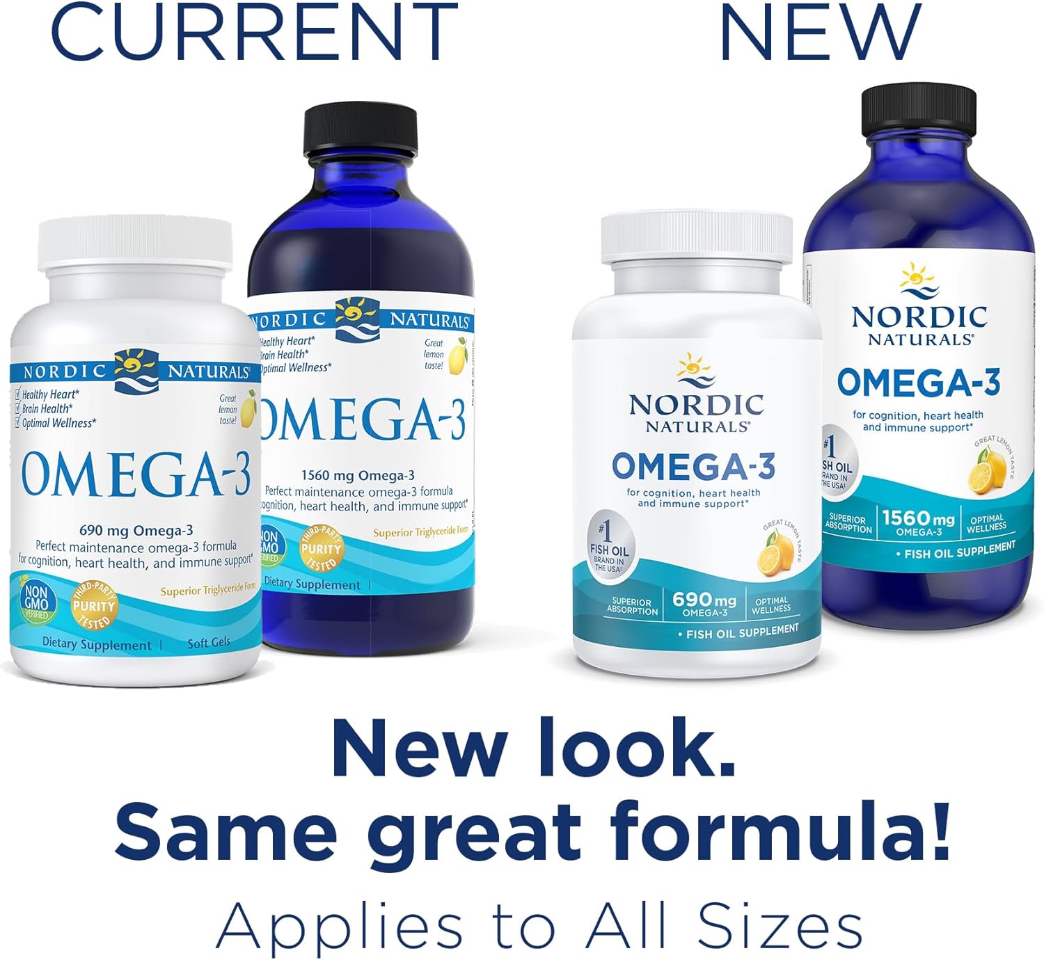 Nordic Naturals Omega-3, Lemon Flavor - 8 oz - 1560 mg Omega-3 - Fish Oil - EPA & DHA - Immune Support, Brain & Heart Health, Optimal Wellness - Non-GMO - 48 Servings : Health & Household