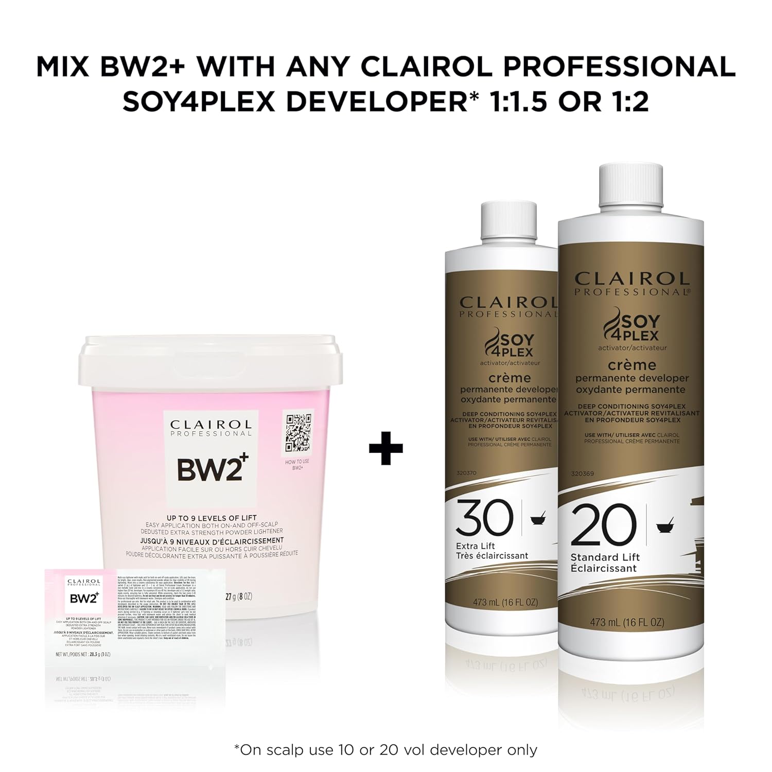Clairol Professional BW2+ Dedusted Extra Strength Powder Lightener for Hair Highlights, 8 oz. : Beauty & Personal Care