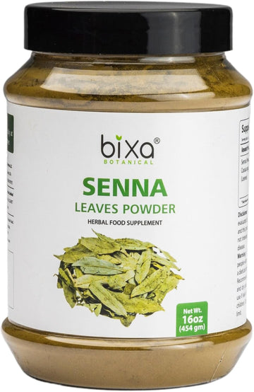 Bixa Botanical Senna Leaves Powder (Cassia Angustifolia), 1 Pound (16 Oz) - Natural Herbal Laxative | Ayurvedic Herbal Supplement To Support Digestive Function