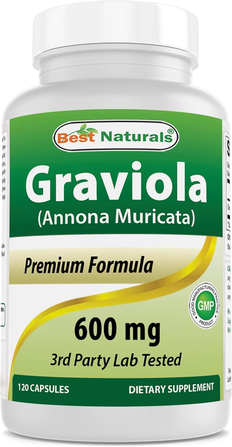 Best Naturals Graviola Capsules Annona Muricata, 600 Mg, 120 Count : Health & Household