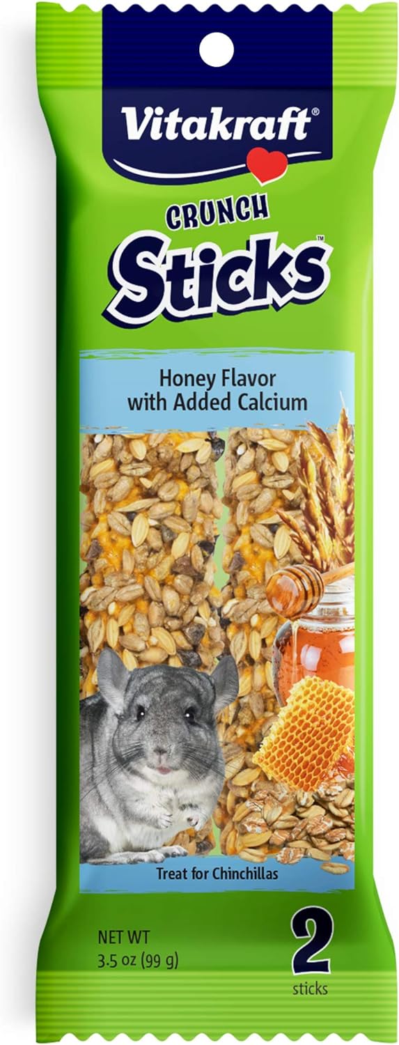 Vitakraft Crunch Sticks Chinchilla Treat - Honey With Added Calcium - Chinchilla Chew Sticks