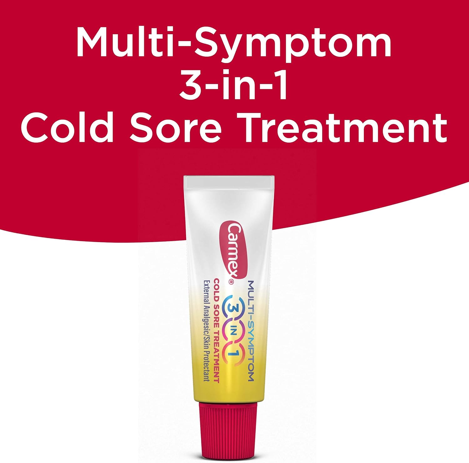 Carmex Multi-Symptom 3-in-1 Cold Sore Treatment - 0.07 OZ Each (Pack of 2) : Health & Household