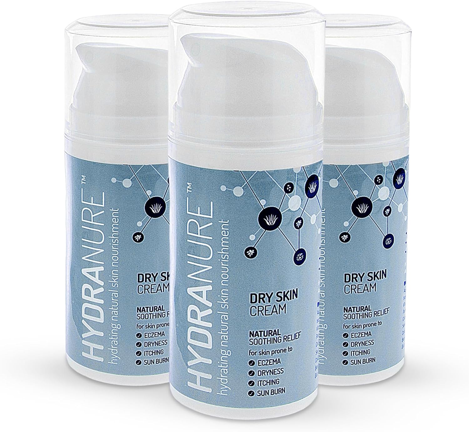 Hydranure Natural Organic Eczema Cream & Treatment For Babies & Adults-Cools Soothes Repairs & Protects Skin By Parents For Baby Eczema & Dry Itchy Skin Adult Eczema Psoriasis Sunburn (300Ml)