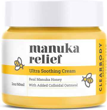 Clearbody Manuka Honey Eczema Cream ?Organic Honey Moisturizer for soothing Eczema, Dry and Itchy Skin ? Honey and Collodial Oatmeal Lotion for Eczema, plant-based formular cream for eczema (2oz)