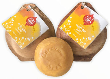 Holy Lama Natural Handmade Ayurvedic Vetivert Vegan Soap For Hand & Body - Rainforest - 100G Round Bar In Handmade Sustainable Packaging