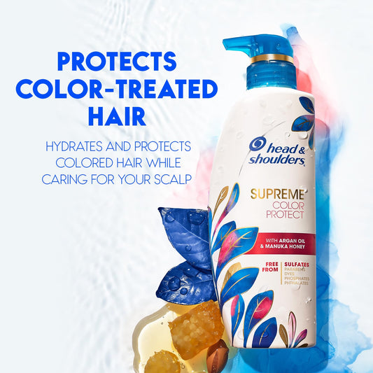 Head & Shoulders Dandruff Shampoo And Conditioner, Supreme Color Protect With Argan Oil And Manuka Honey, 11.8 Oz, 9.4 Oz