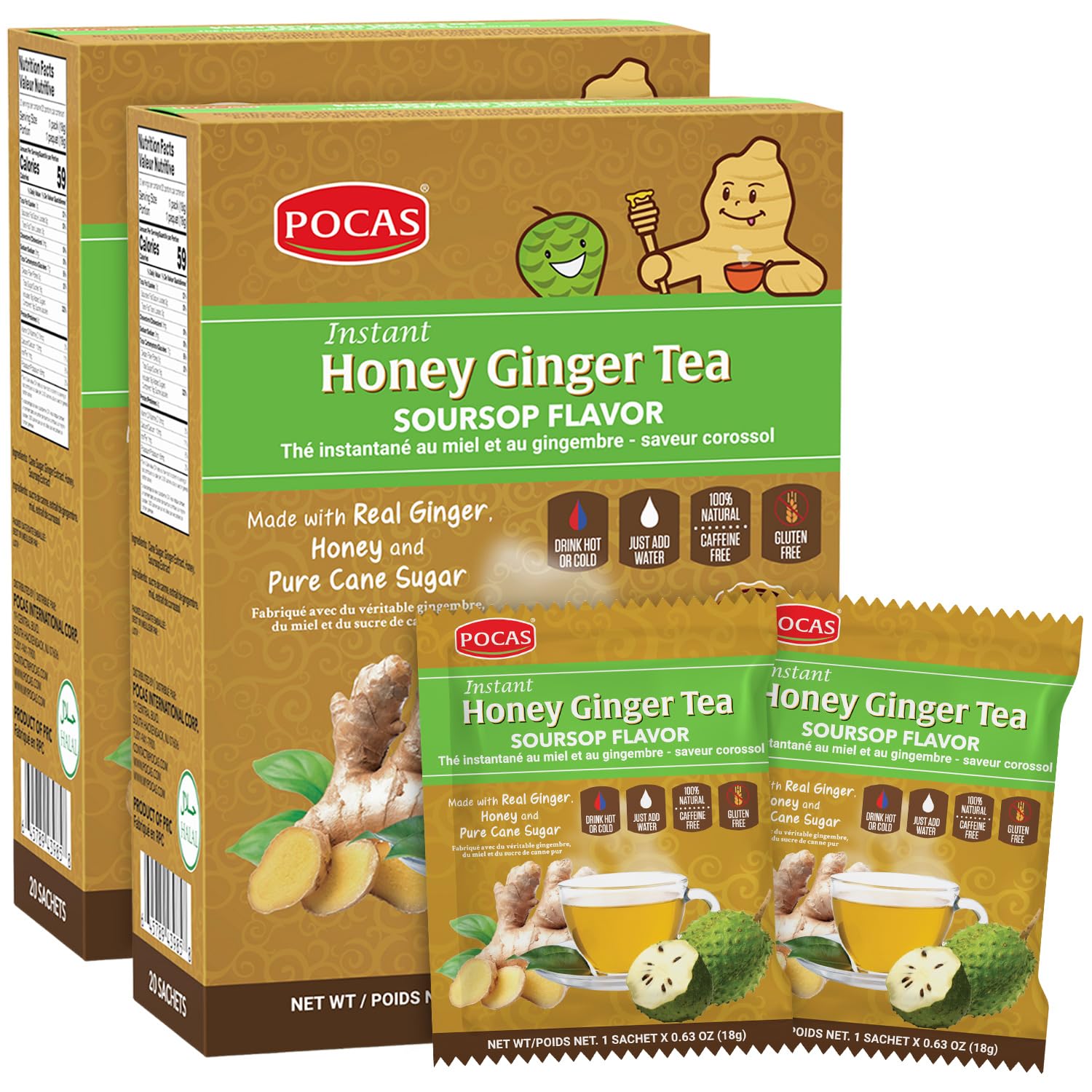 Pocas Honey Ginger Tea With Soursop 20 Pack