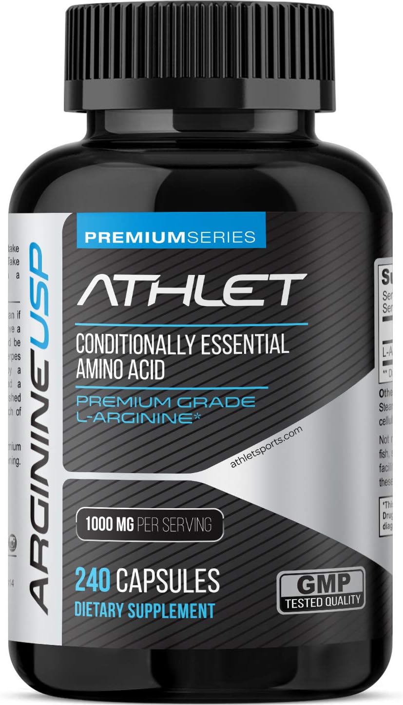 L-Arginine 1000 Mg 240 Caps - Supports High Potency Nitric Oxide Levels Blood Flow Improve Energy Endurance For Men And Women