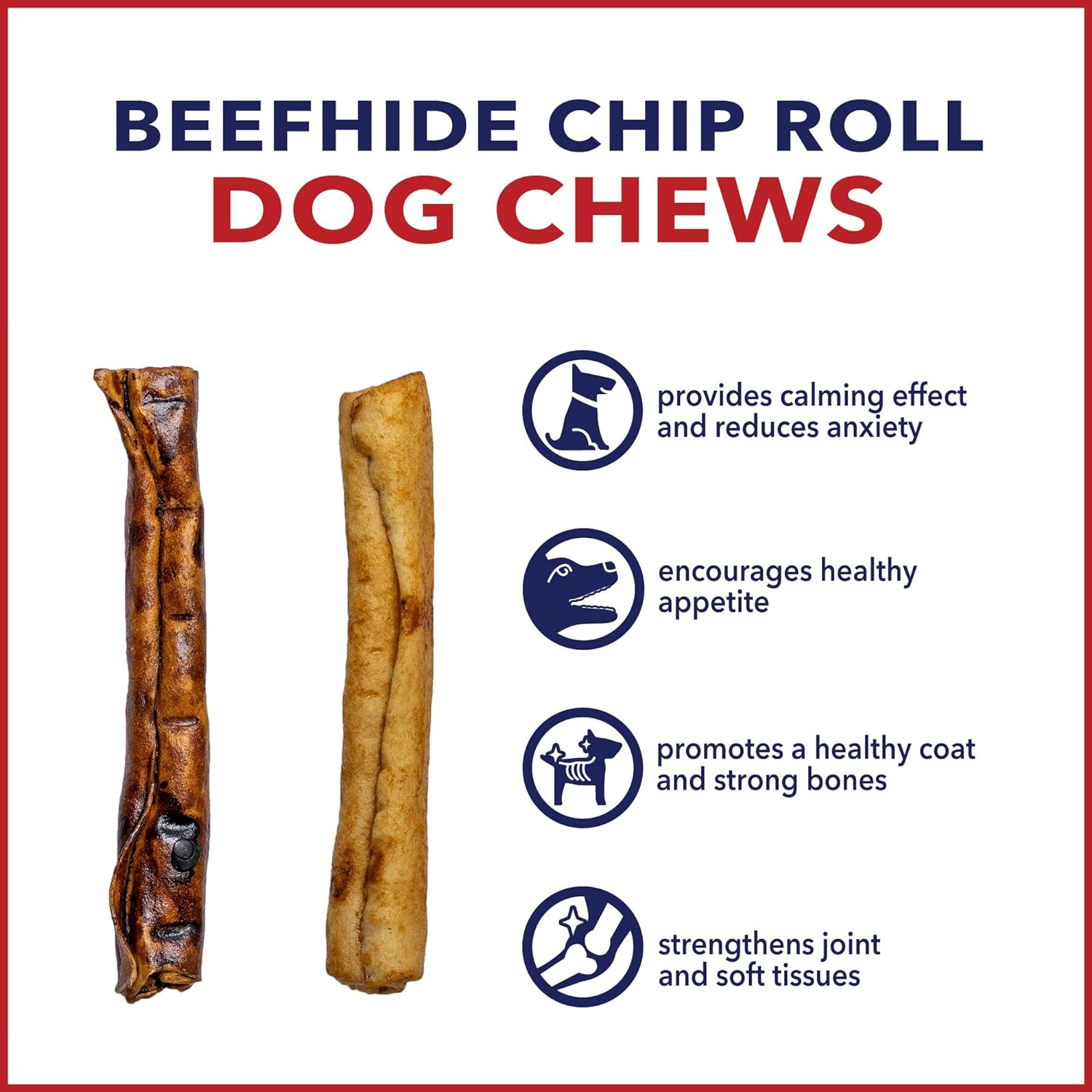 Pet Factory American Beefhide 5" Chip Rolls Dog Chew Treats - Beef & Chicken Flavor, 50 Count/1 Pack : Pet Supplies