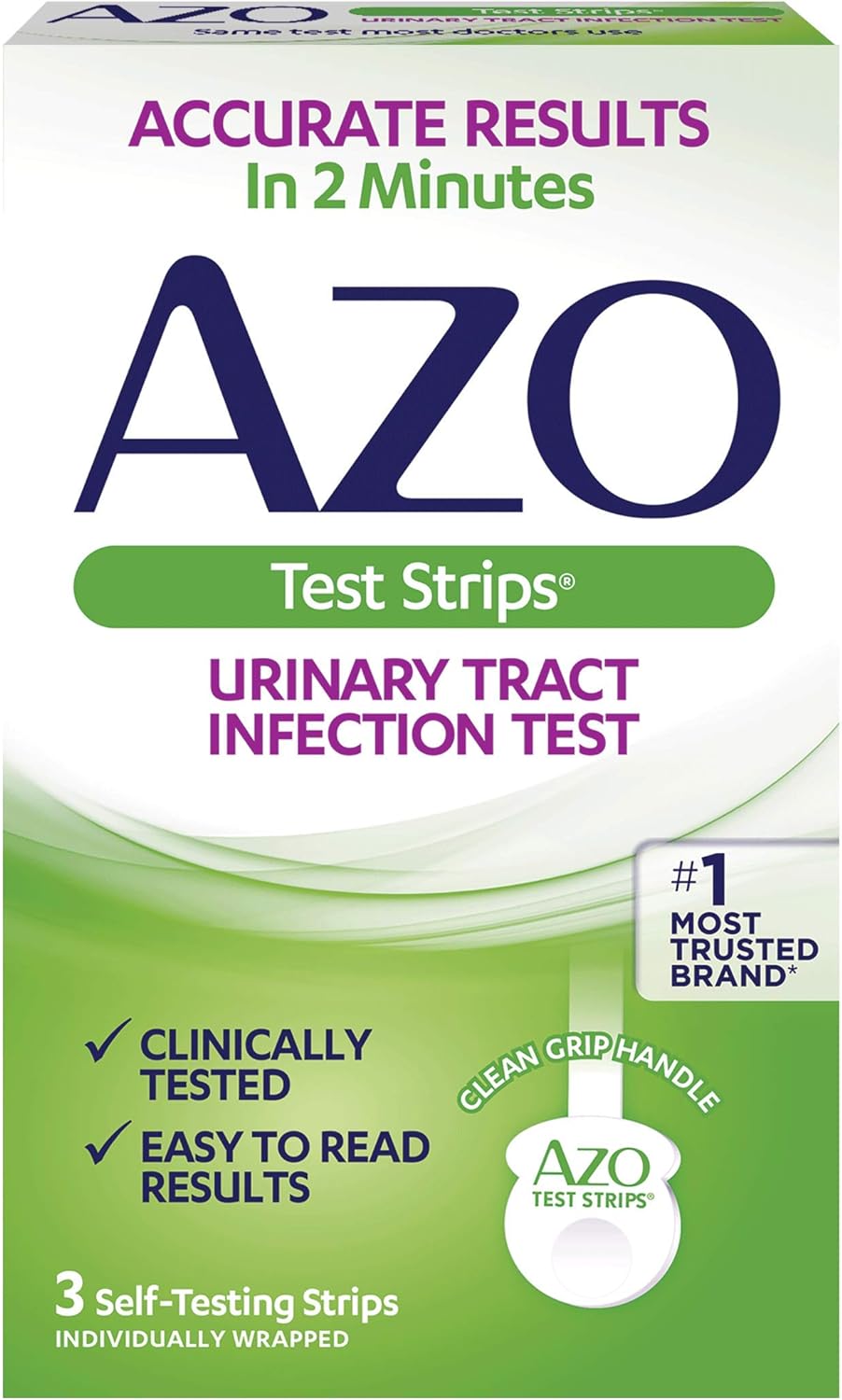 AZO Urinary Tract Health Gummies & UTI Test Strips, Helps Cleanse & Protect, Accurate UTI Results in 2 Minutes, 72 Gummies & 3 Count Strips : Health & Household