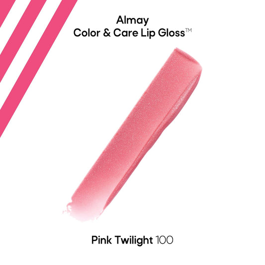 Almay Hydrating Lip Gloss, Soft Natural Colors, Prebiotic Complex, Hyaluronic Filling-Sphere Technology, 100 Pink Twilight, 0.1 Fl Oz