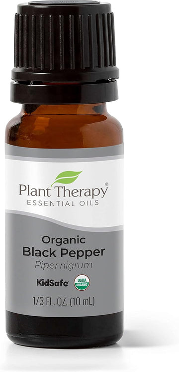 Plant Therapy Black Pepper Organic Essential Oil 10 Ml (1/3 Oz) 100% Pure, Undiluted, Therapeutic Grade
