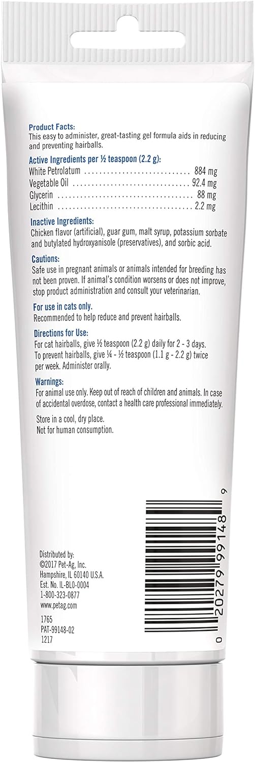 Pet-Ag Hairball Solution Gel Supplement for Cats - 3.5 oz - Helps Prevent and Reduce Hairballs in Cats 6 Months and Older