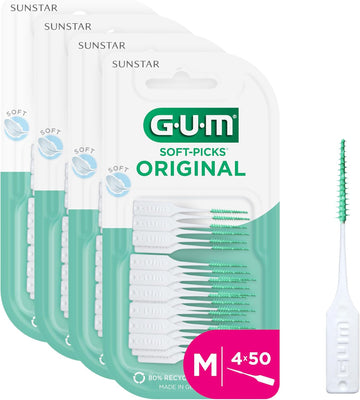 Gum Soft-Picks Original Interdental Cleaners | Teeth Cleaning And Plaque Removal | 4 X 50 Pieces (Size L: Iso 2 - Iso 3-5, 1.1-1.8 Mm)