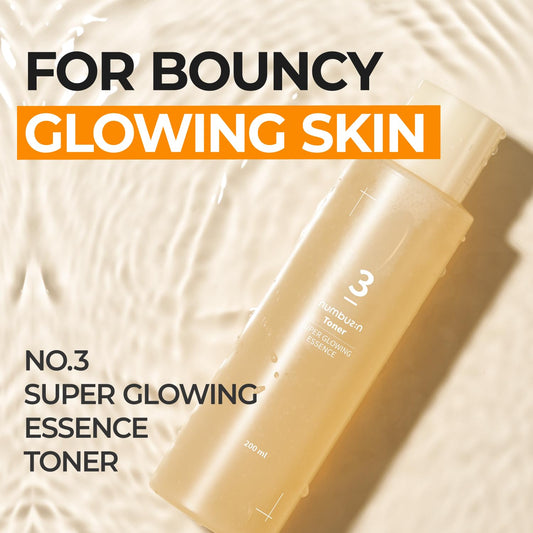 Numbuzin No.3 Super Glowing Essence Toner | Fermented Ingredients, Niacinamide, Galactomyces, Glowy Skin Radiance, Korean Skin Care For Face | 6.76 Fl Oz