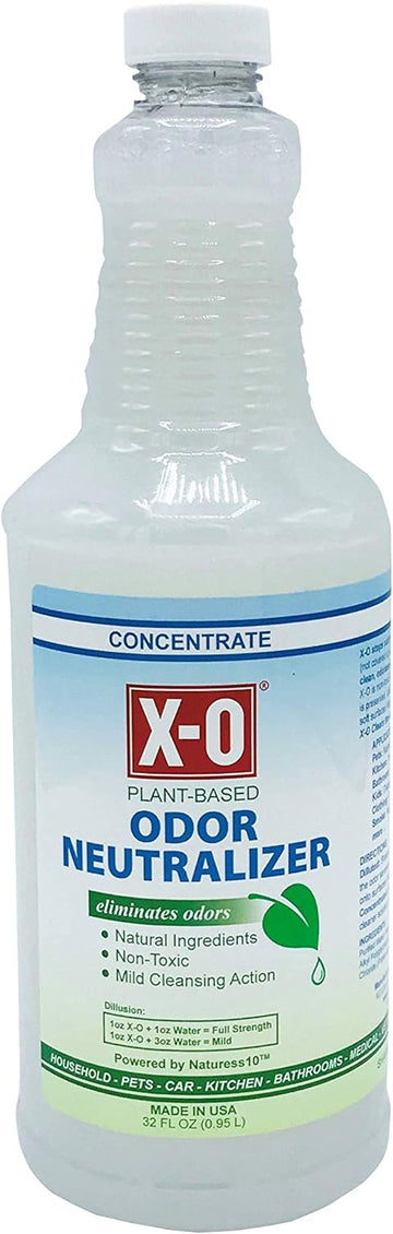 X-O Odor Neutralizer Cleaner Concentrate with Mild Cleaning Additive - Natural, Plant-Based Odor Eliminator Deodorizer, 32 oz