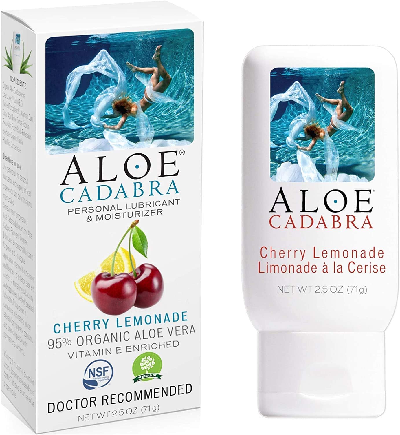 Aloe Cadabra Flavored Personal Lubricant & Moisturizer, 2.5 Ounce, Cherry Lemonade