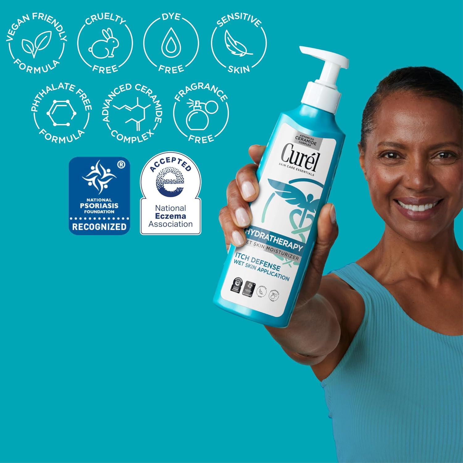 Curel Hydra Therapy, Itch Defense Moisturizer, Wet Skin Lotion, With Advanced Ceramide Complex, Vitamin E, & Oatmeal Extract, Helps To Repair Moisture Barrier, 12 Oz : Beauty & Personal Care