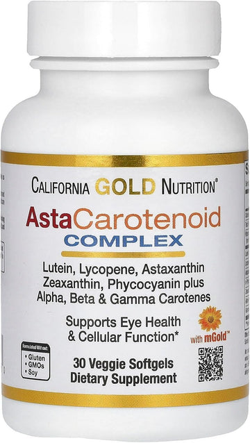 Astaxanthin Carotenoid Complex, Lutein, Lycopene, Astaxanthin, 30 Veggie Softgels