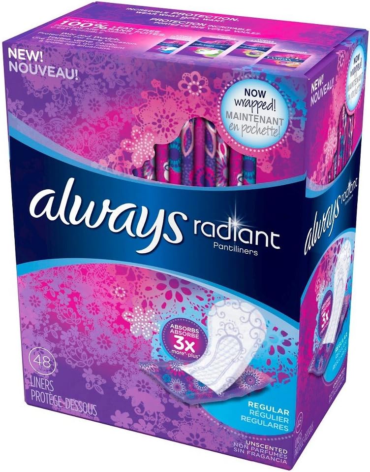 Always Always Radiant Liners, 48 Count