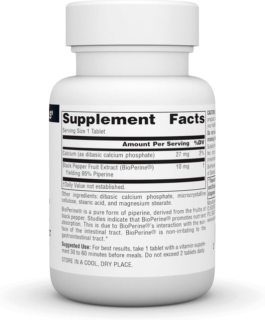 Source Naturals Bioperine, Black Pepper Fruit Extract - Promotes Nutrient Absorption* - 60 Tablets