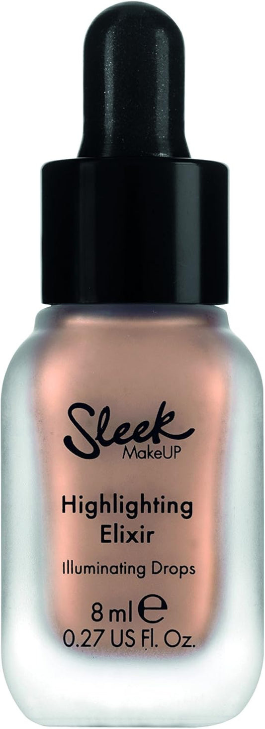 Sleek Makeup Highlighting Elixir, Liquid Highlighter Illuminating Drops For A Radiant Glow, Poppin' Bottles, 8Ml