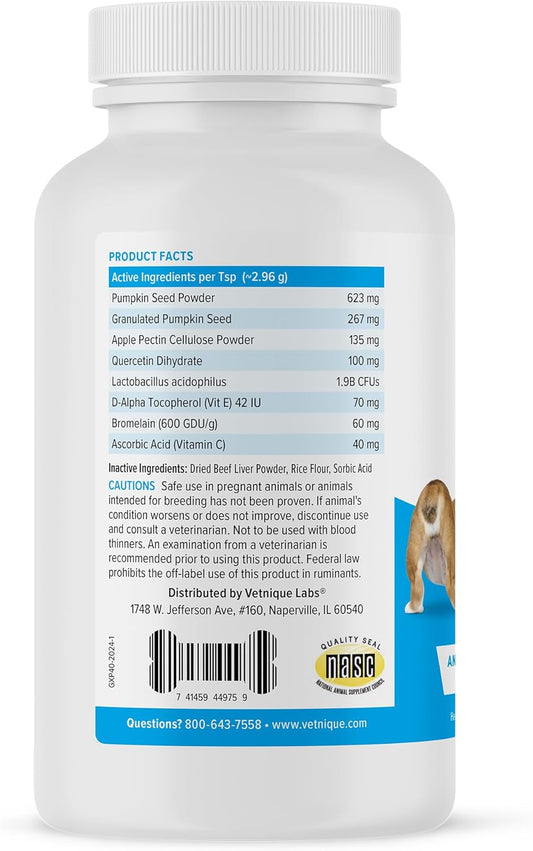 Glandex Dog Fiber Supplement Powder For Anal Glands With Pumpkin, Digestive Enzymes & Dog Probiotics For Digestive Health - Vet Recommended - Boot The Scoot (Beef Liver, 4.0Oz Powder)