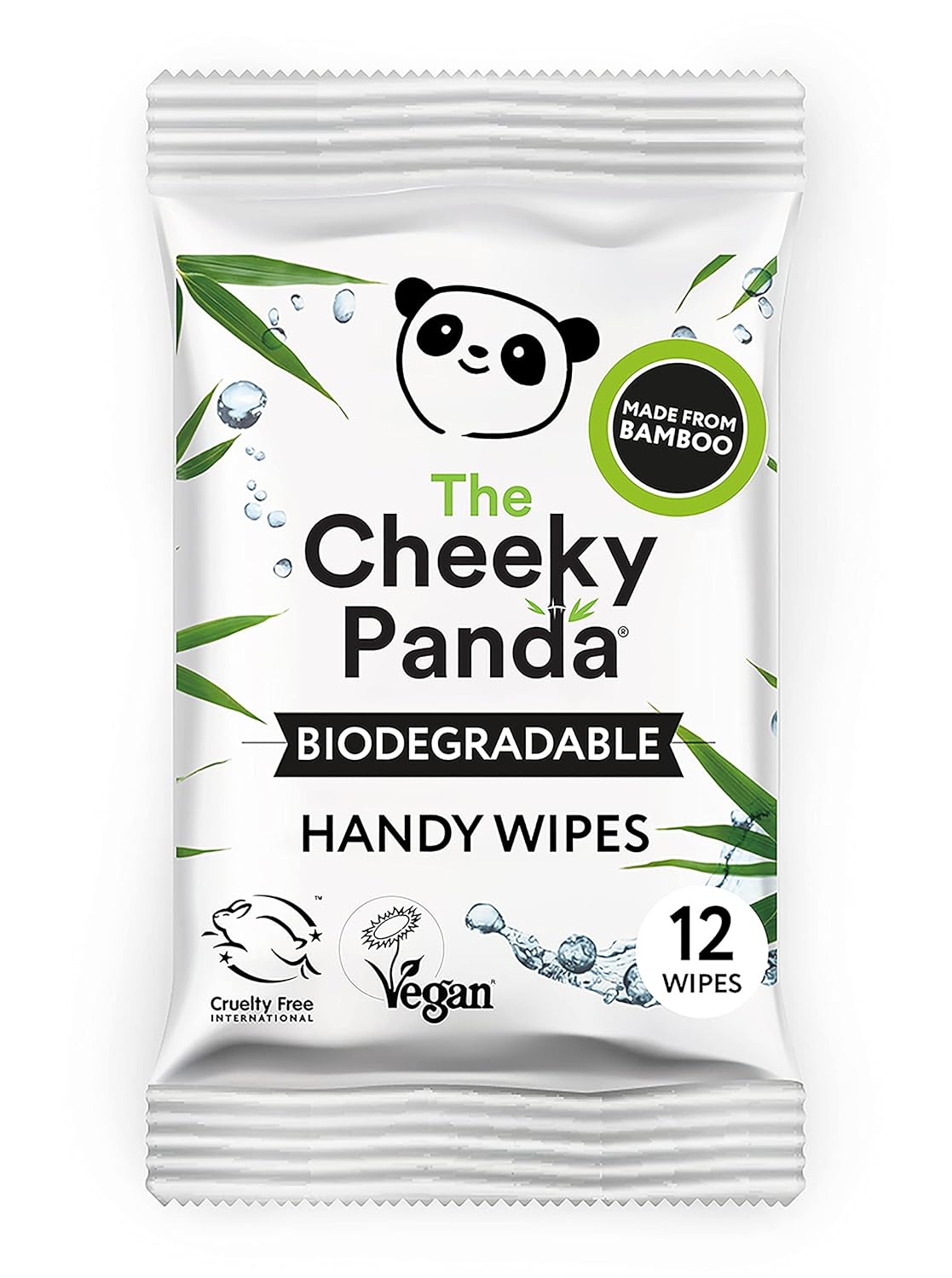 The Cheeky Panda Biodegradable Bamboo Handy Wipes, 12 Ct