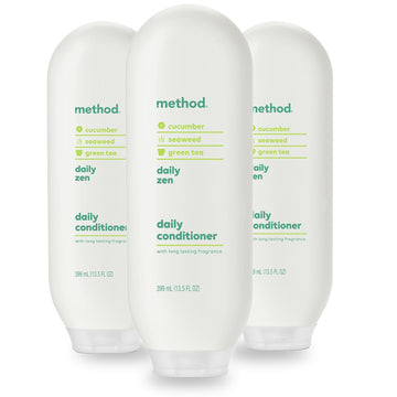 Method Everyday Conditioner, Daily Zen with Cucumber, Green Tea, and Seaweed Scent Notes, Paraben and Sulfate Free, 13.5 oz (Pack of 3)