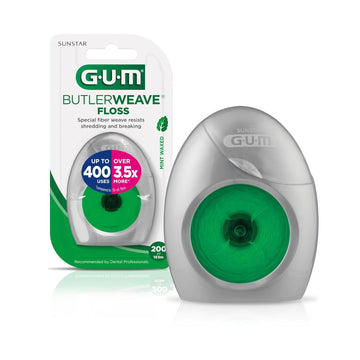 Gum Butlerweave Woven Dental Flos, Shred Resistant Waxed Floss, Mint Flavored, 1 Count